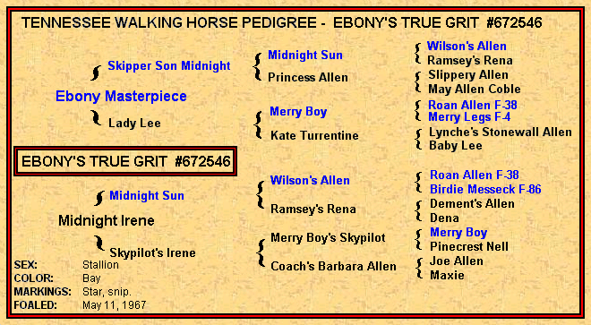 Ebony's True Grit pedigree