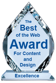 Congratulations, Your website has been awarded the Best of the Web Award