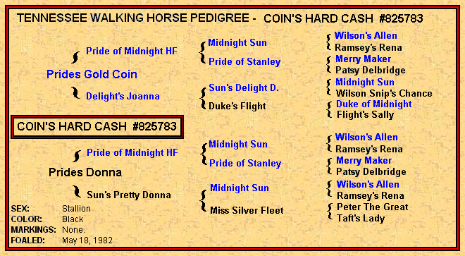 Coin's Hard Cash pedigree
